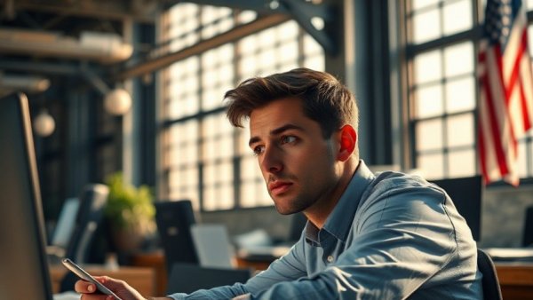 Young man learning startup product safety lessons in office