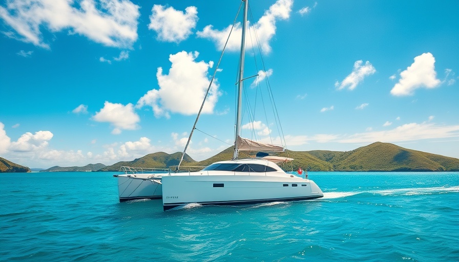 Sail away in Antigua: catamaran on turquoise water, sunny day.