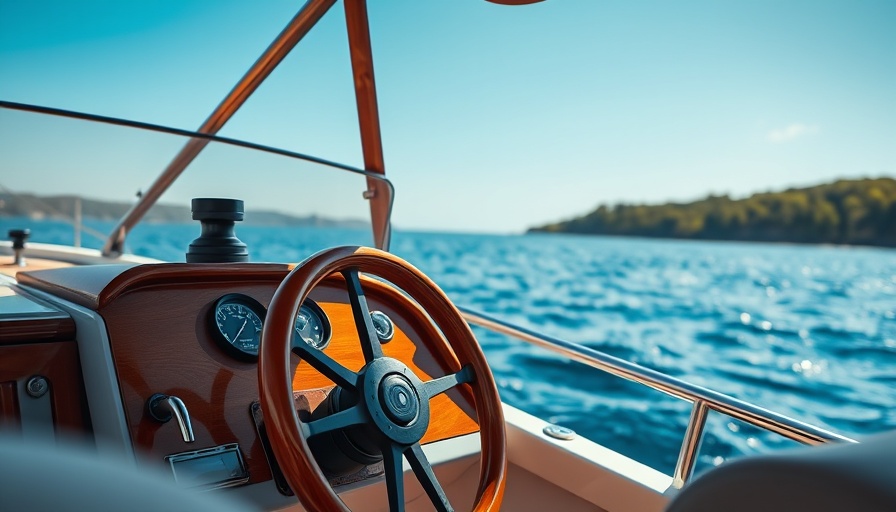 Caribbean boating tours: motorboat steering with ocean view