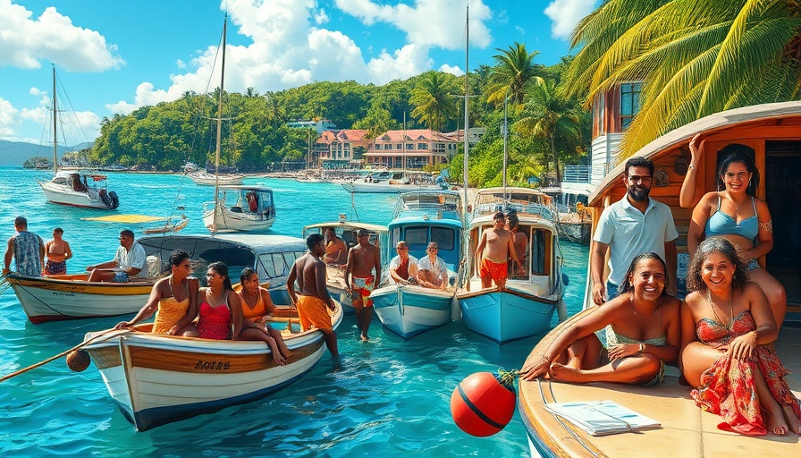 Caribbean scene with boats and people, Norton Museum of Art Basquiat Acquisition.
