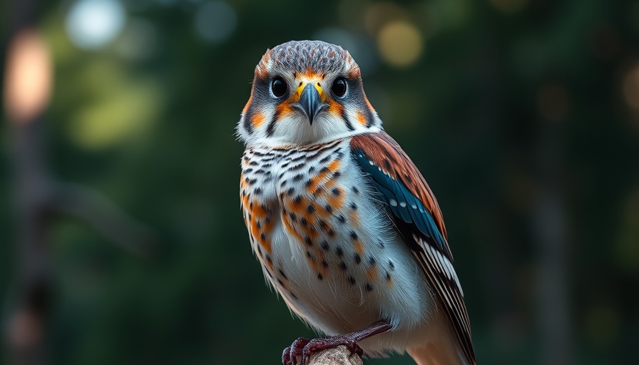 Close-up of American Kestrel perched, emphasizing conservation.