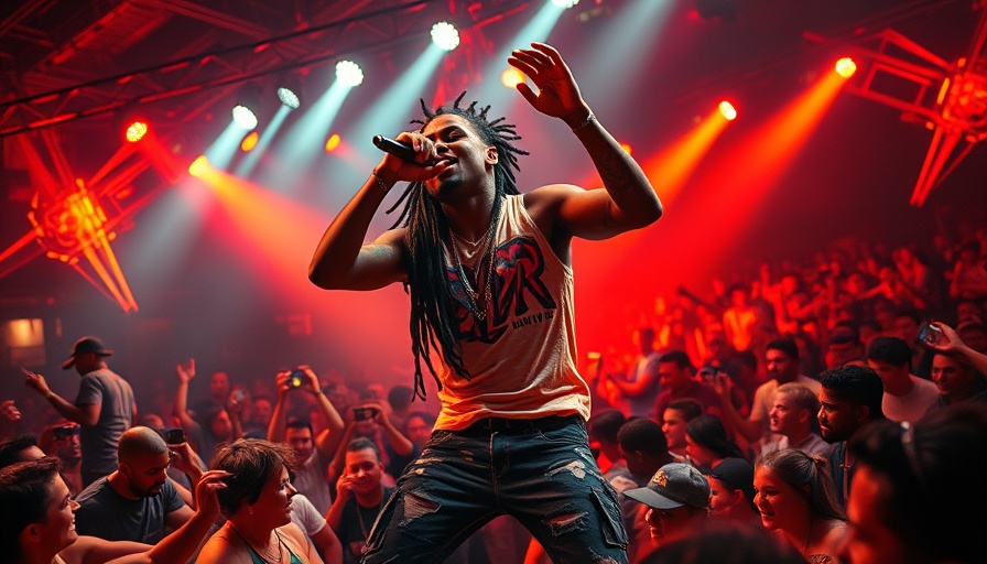 Dancehall concert in CARICOM with dynamic lighting and energetic performance.