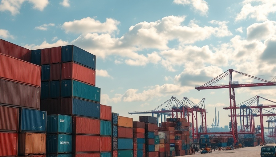 Shipping containers and cranes at a port, illustrating CARICOM Trade Agreements Impact.