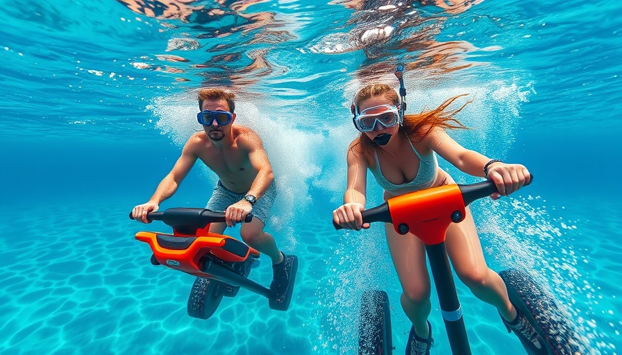 People enjoying snorkeling with sea scooters on crewed yacht charter