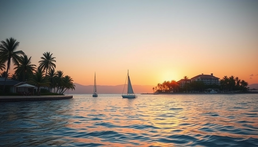 Serene tropical sunset at one of the best Sandals resorts.