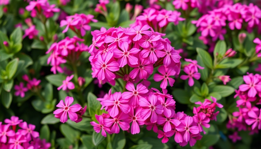 Conscious travelers; vibrant pink phlox flowers in lush greenery.