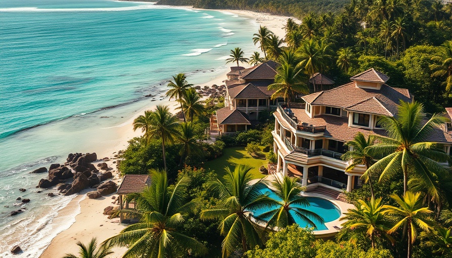 Aerial view of a sustainable luxury destination in the Dominican Republic.