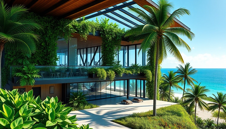 Modern green architecture in the Caribbean with lush integration.