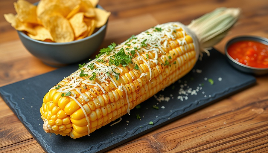 Taste of Cayman Festival 2023 dish featuring garnished corn cob.