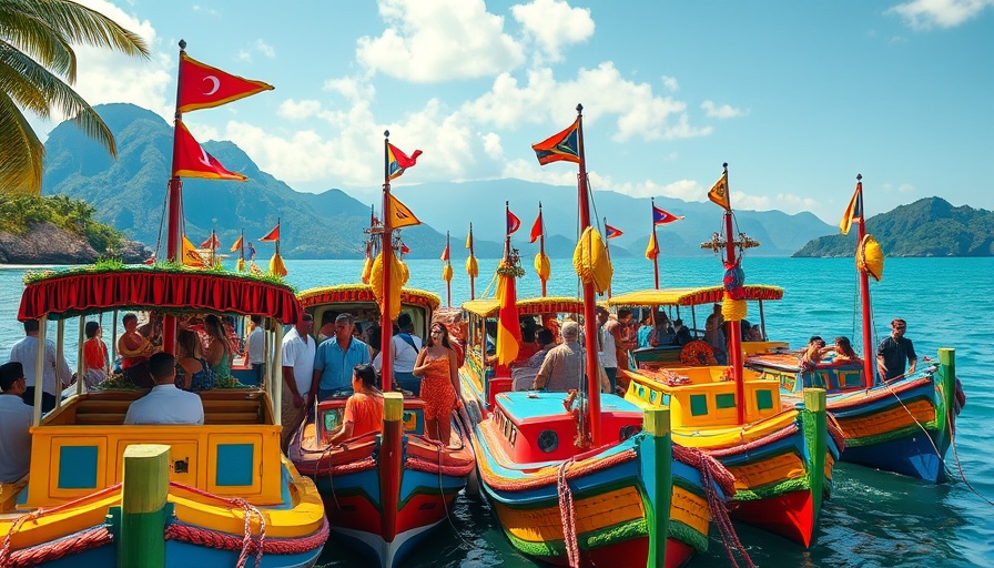 Nature's Wild exhibition Andil Gosine - Vibrant Caribbean boat scene.