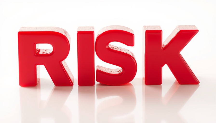 Red RISK dice, USA market analysis concept.