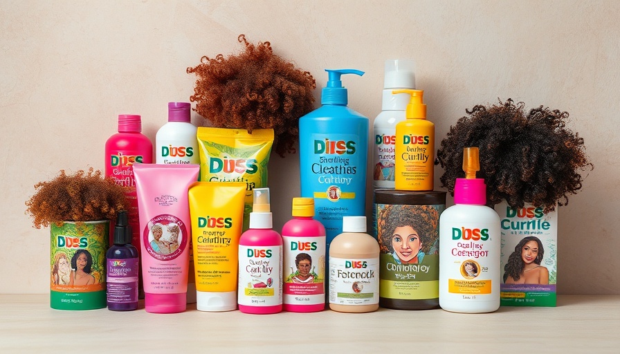 Assortment of curly hair products with vibrant packaging.