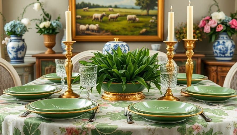 Elegant spring tablescape with floral details and vibrant decor.