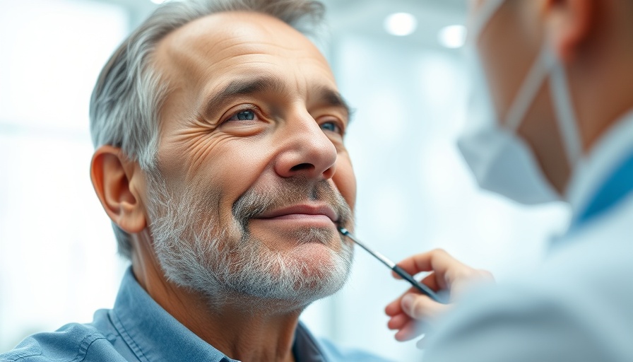 Middle-aged man in facelift consultation, Medical Facelift for Men