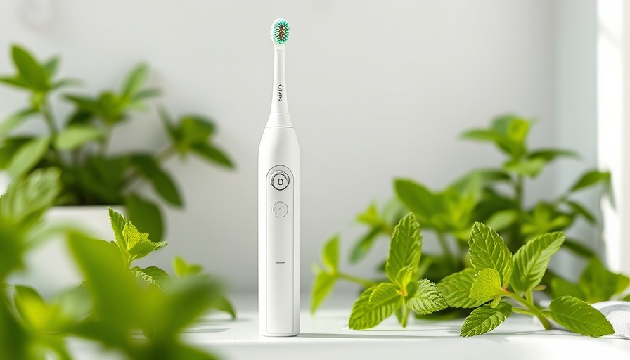 Electric toothbrush benefits: sleek design on bathroom counter.