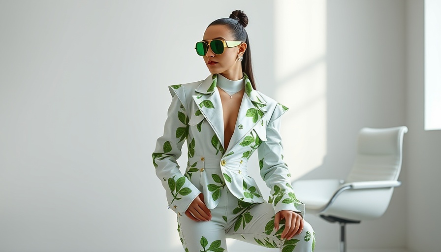 Sustainability-focused fashion show promotion with recycled material attire.