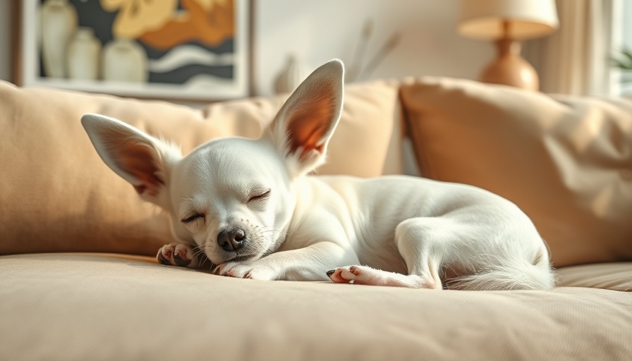 Cozy Chihuahua on a couch for boy dog names inspiration.