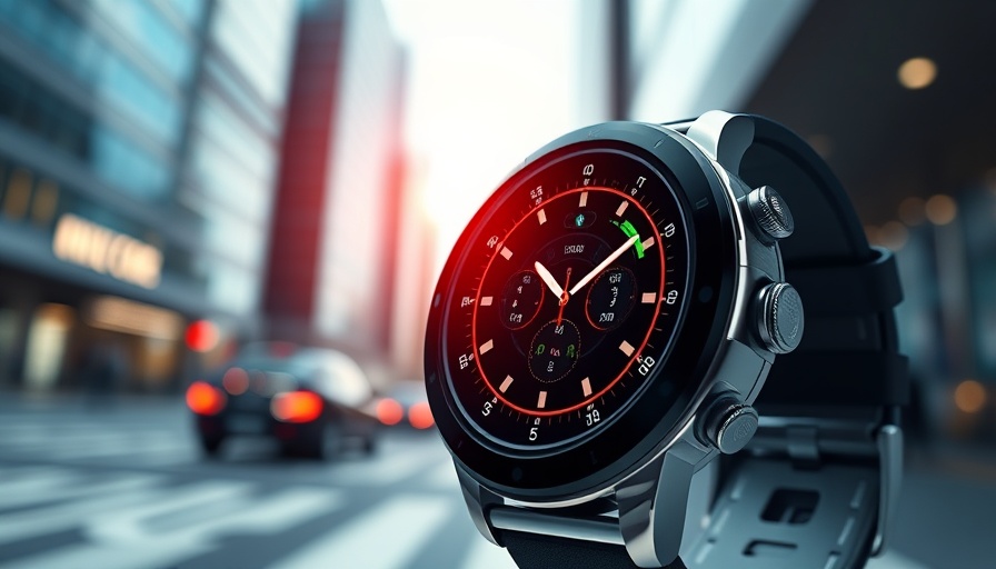Futuristic smartwatch showcasing wearable wellness features.