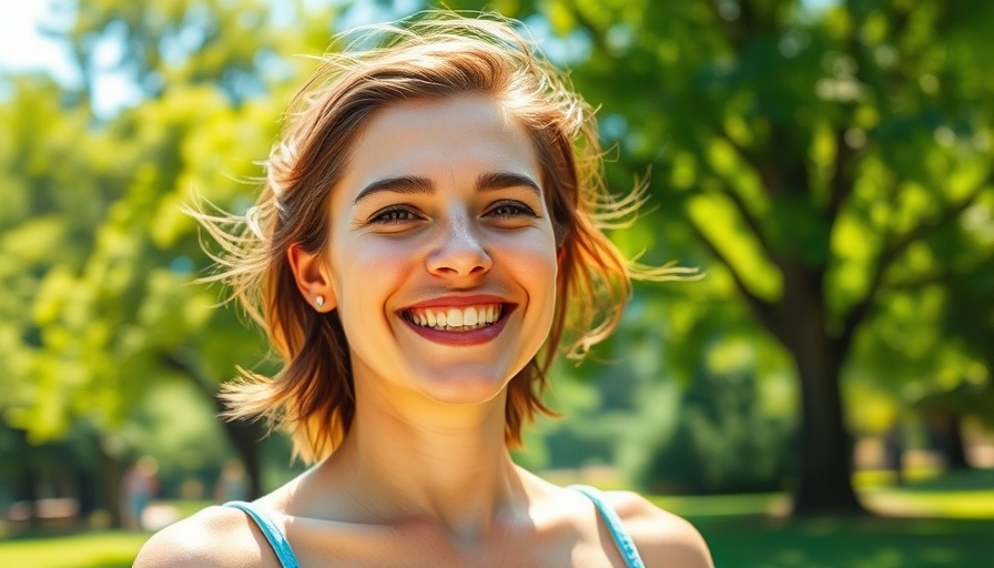 Sun-kissed woman enjoying a sunny day, showcasing a self-tanning look.