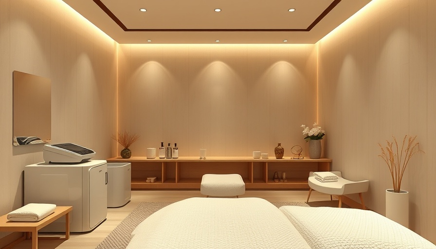 Modern aesthetic spa treatment room with equipment for skin rejuvenation