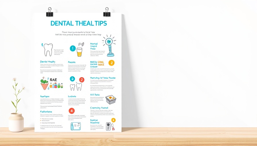 A4 poster with dental health tips and colorful design.