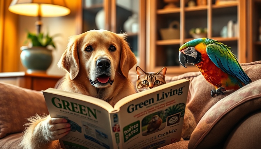 Adorable pets reading about clean cooking solutions.