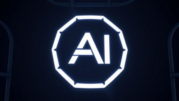 Luminous AI technology logo, sleek modern design, dark background.