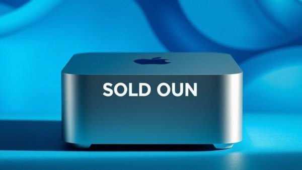 AI Tools Mac Mini Demand depicted with Mac Mini and sold out sticker.