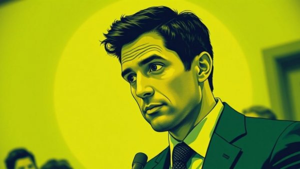 AI Regulation and Ethics: Thoughtful man in stylized image