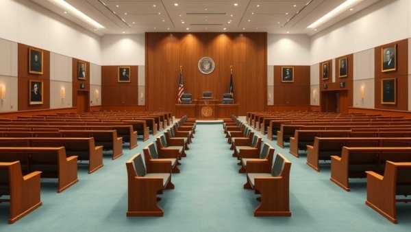 Empty courtroom depicted ahead of Musk v. Altman trial