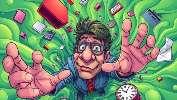 Abstract illustration depicting a surreal coding vibe.