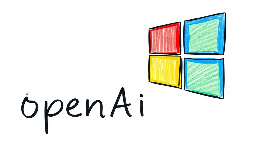 Windows and OpenAI logos in a playful artistic style