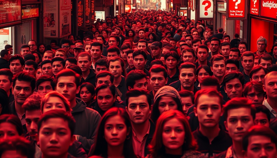 Abstract crowd with coded faces illustrating facial recognition challenges.