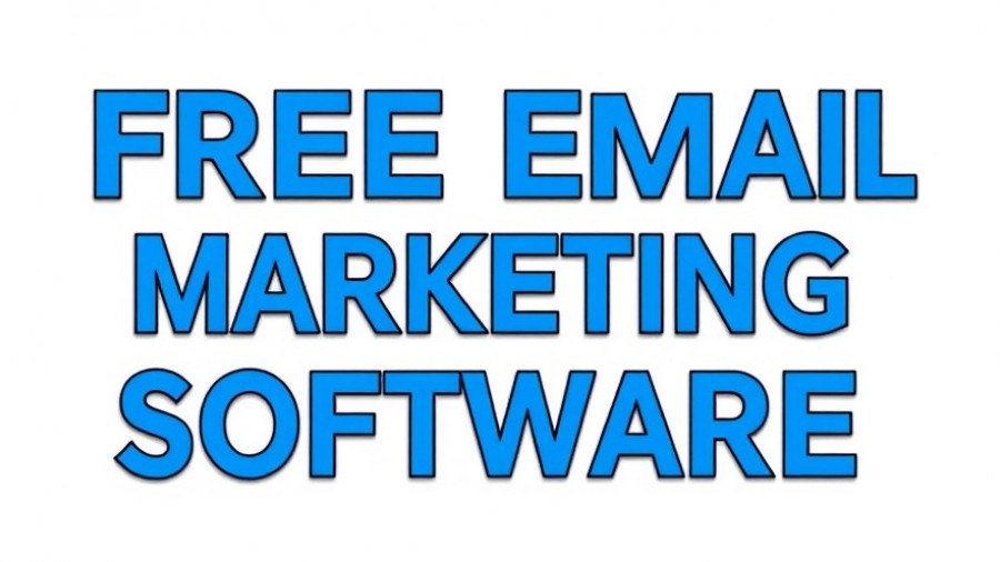 Free email marketing software banner for nonprofits, blue text