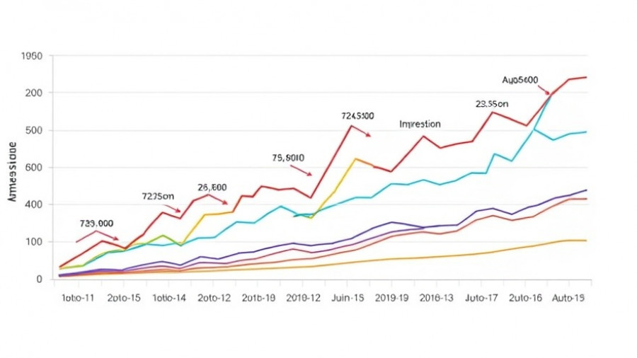Graph of ad revenue and impressions growth rates showing trends over 10 years.