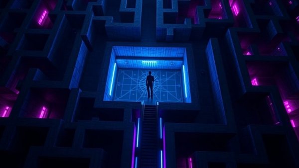 AI for business: Navigating intricate maze with glowing exit.