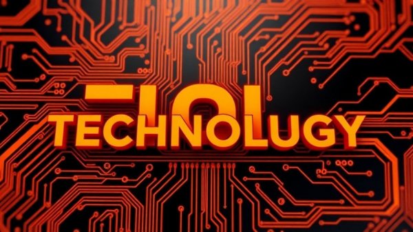 Abstract circuitry design with bold text on a modern theme.