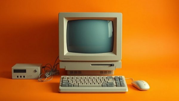 Vintage computer setup symbolizing tech evolution and AI for business.