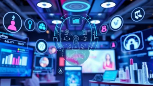 AI elements enhancing beauty marketing in a digital interface.