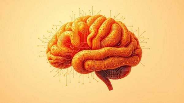 Vibrant digital mind cloud symbolizing AI for business solutions.