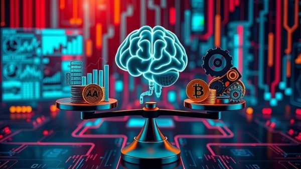 AI for business depicted as balance between innovation and profit.