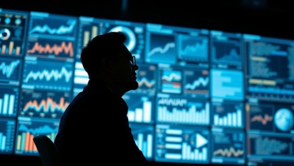 Futuristic AI for business concept with professional analyzing data.