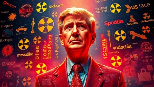 Conceptual art showing AI demands nuclear energy with vibrant colors.