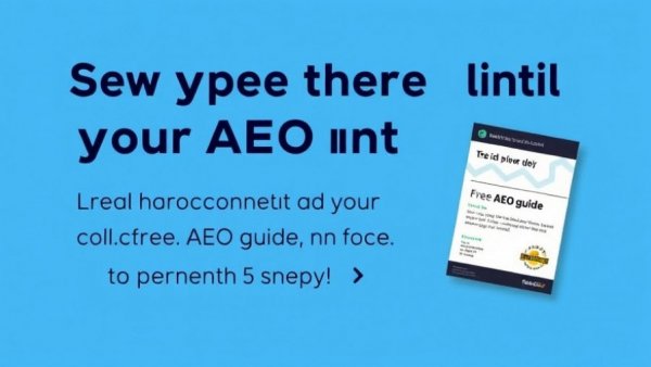 Blue text banner promoting AI search strategy guide.