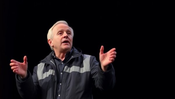 Elderly man presenting Nvidia Vera Rubin AI chips concept on stage.