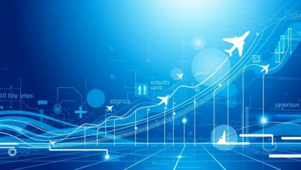 Abstract design representing business growth in airline industry.