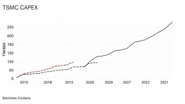 TSMC CapEx chart displaying trends from 2018 to 2025