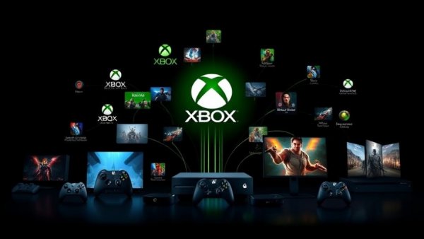 Xbox business growth represented through diverse gaming devices and platforms.