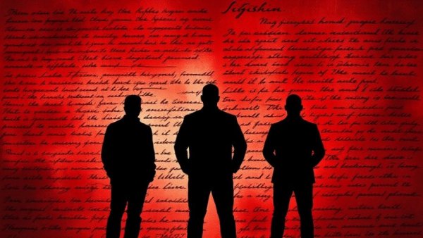 Abstract silhouettes symbolizing online privacy and digital identity.