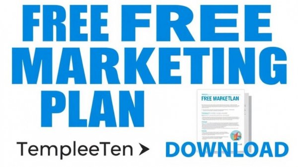 Marketing forecasting banner offering free plan template.